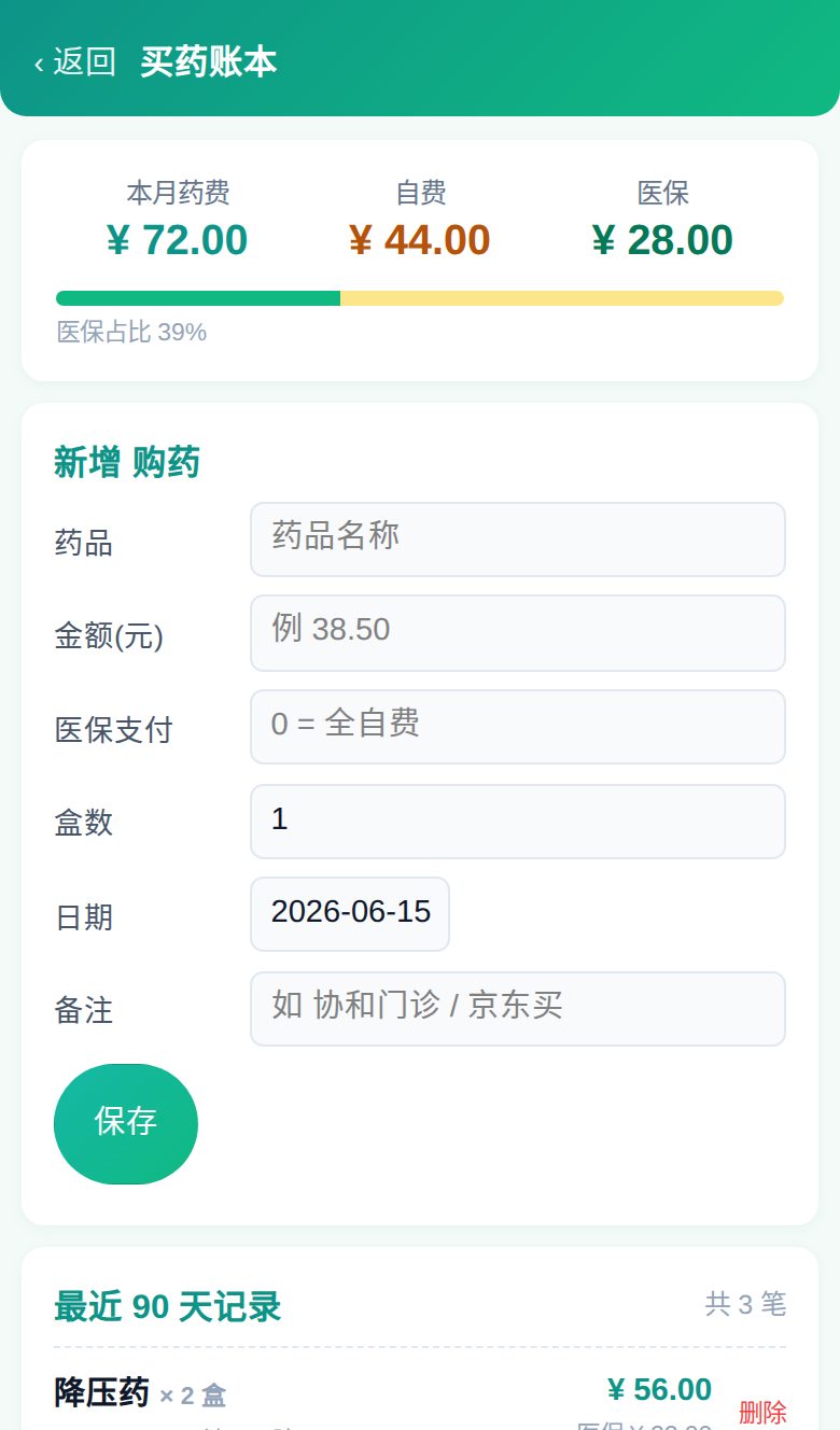 药费账本